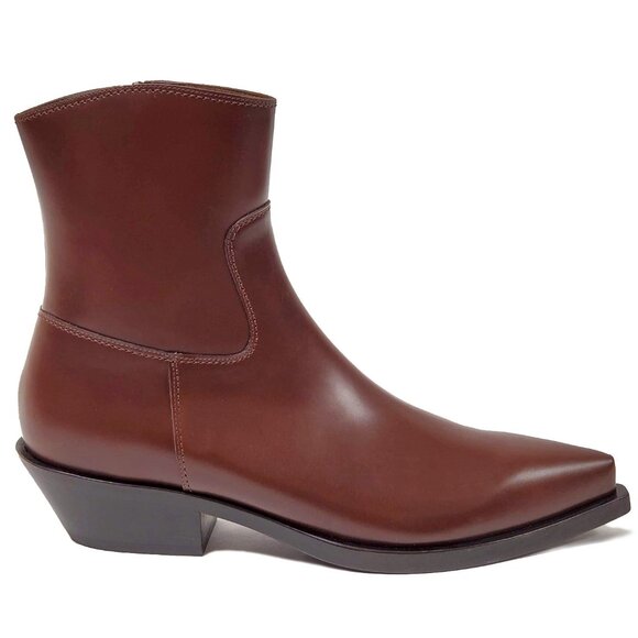 DOLCE & GABBANA BOOTS ANKLE BROWN LEATHER sz IT 37.5 US 7 - Picture 1 of 10